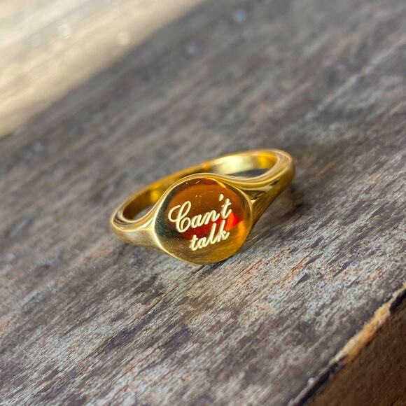 NEW Can’t Talk Signet Ring - Picture 3 of 5